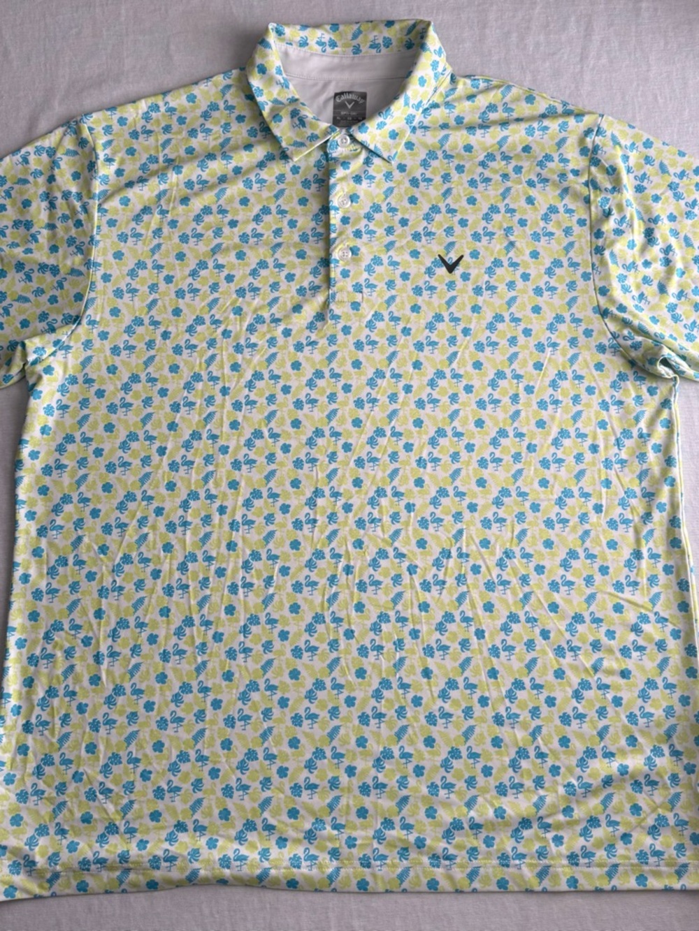 Callaway Flamingo Tropical Opti Dri Golf Polo XL